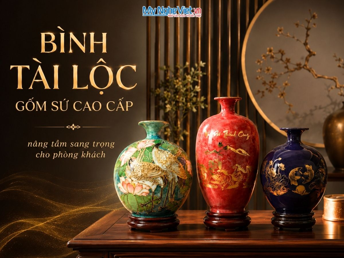Bình Tài Lộc gốm sứ cao cấp