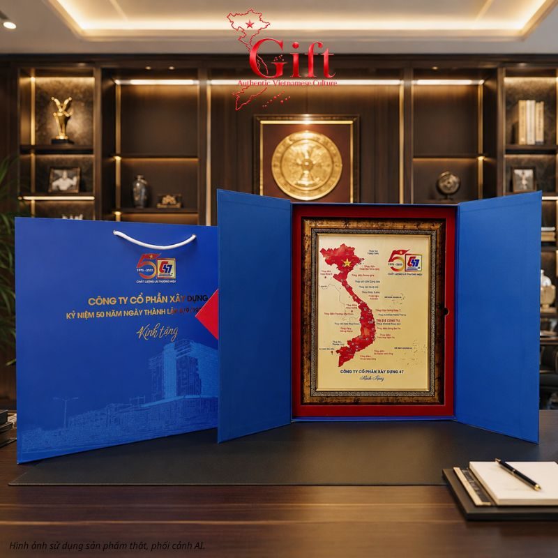 Tranh Sơn Mài Bản Đồ Việt Nam In Logo C47