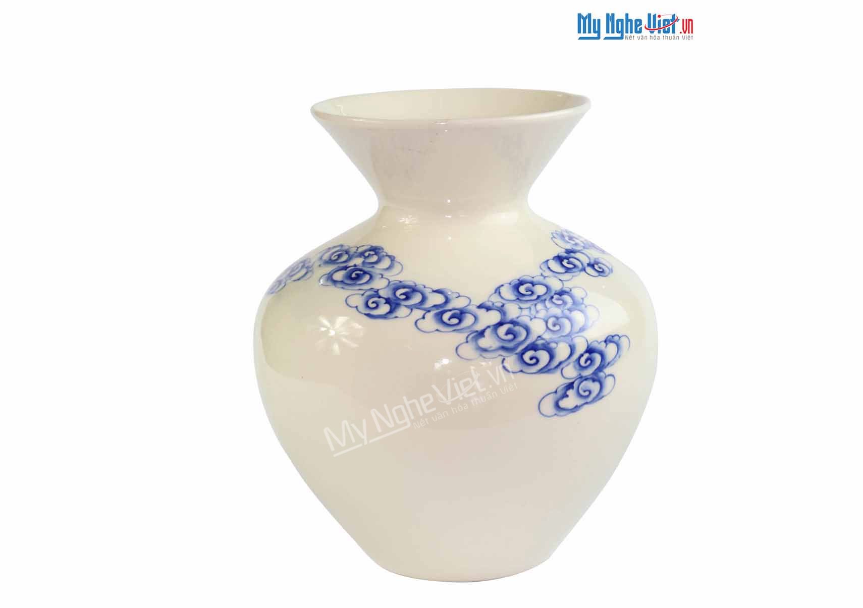 Lọ hoa Bát Tràng vẽ mây