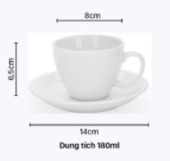 Ly sứ kiểu esspresso 180ml - Mỹ Nghệ Việt
