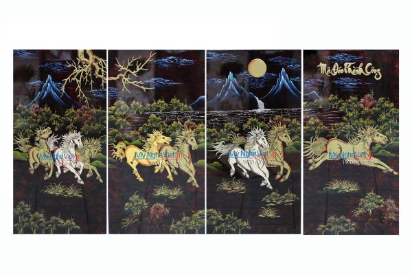 Tranh Bộ mã đáo thành công đắp nổi phù điêu MNV-TSM488-2