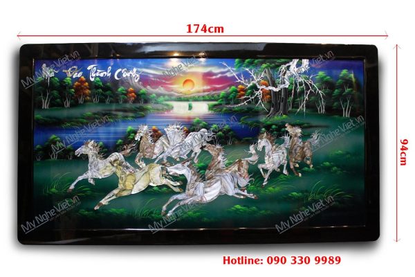 Tranh Sơn Mài Mã Đáo Thành Công cẩn ốc MNV-TSM9178