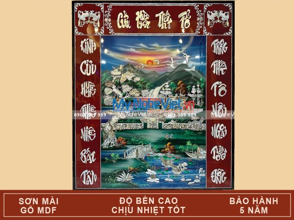 Liễn Thờ Cửu Huyền Thất Tổ cẩn ốc 1.2x1.4m SMA198-1214-1-2