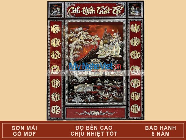 Liễn Thờ Cửu Huyền Thất Tổ Cao Cấp Cẩn Ốc 1.2x1.4m