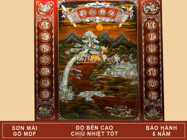 Bộ Liễn Thờ Cửu Huyền Thất Tổ Cao Cấp Cẩn Ốc Xà Cừ 126x126cm