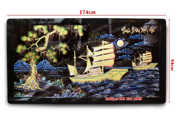 Tranh Sơn Mài Thuận Buồm xuôi gió MNV-TSM9179-3