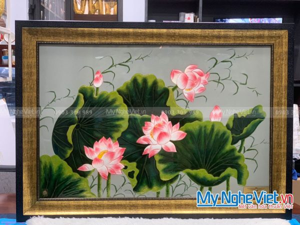 Tranh hoa sen sơn mài hiện đại TSMDH8111