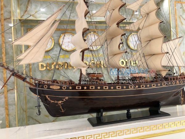 Mô Hình Thuyền Buồm Tranng Trí  Cutty Sark Đen (Thân 1.5m) MNV-TB05-1.5m