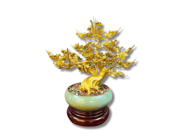 Bonsai Hoa Mai Đồng Mạ Vàng 24K MNVHD02