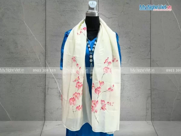 Khăn lụa tơ tằm vẽ tay + Váy lụa Hà Đông và Hộp sơn mài cao cấp